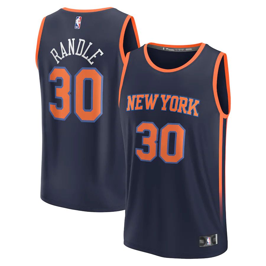 Men New York Knicks #30 Julius Randle Fanatics Branded Navy Statement Edition 2022-23 Fast Break Replica NBA Jersey->customized nba jersey->Custom Jersey
